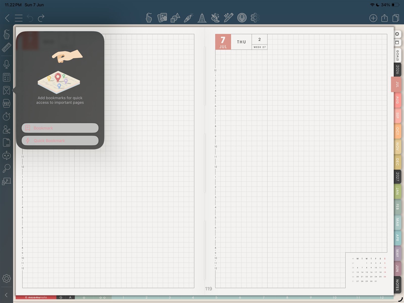Outline/list panel