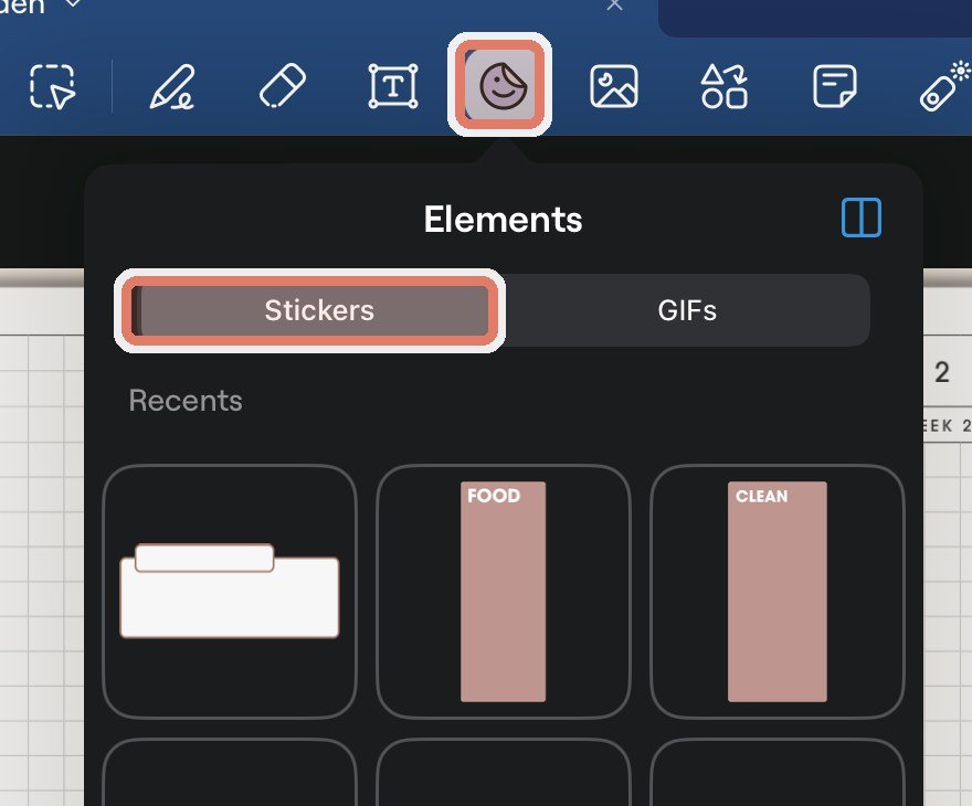 Elements stickers