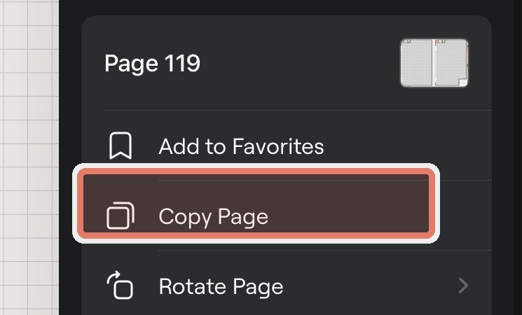 Copy clean template page