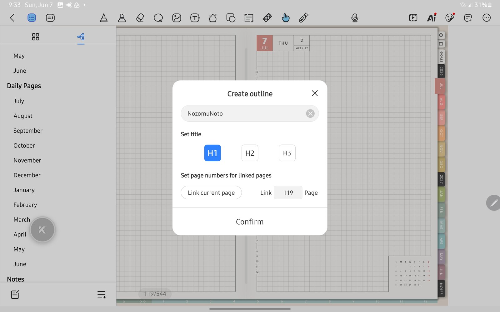 Create outline