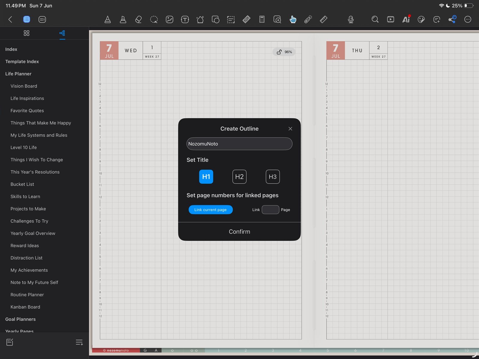 Custom outline