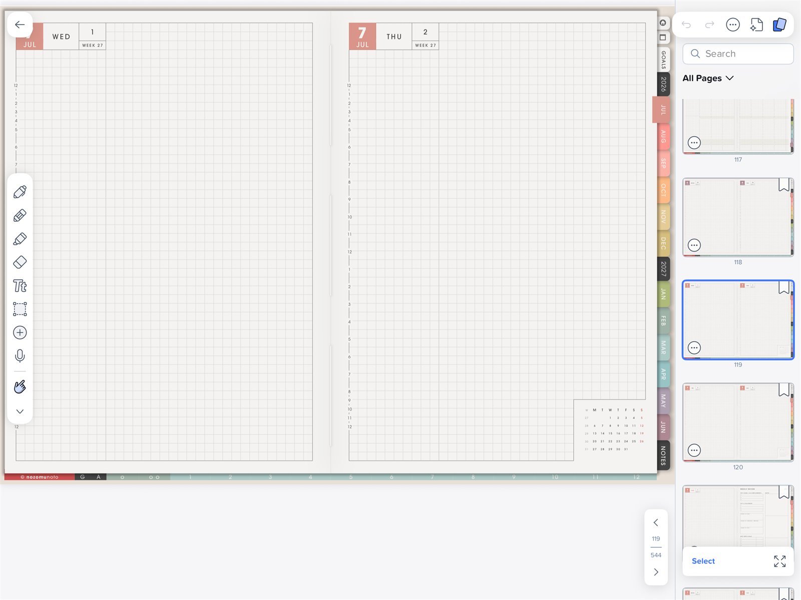 All Pages view