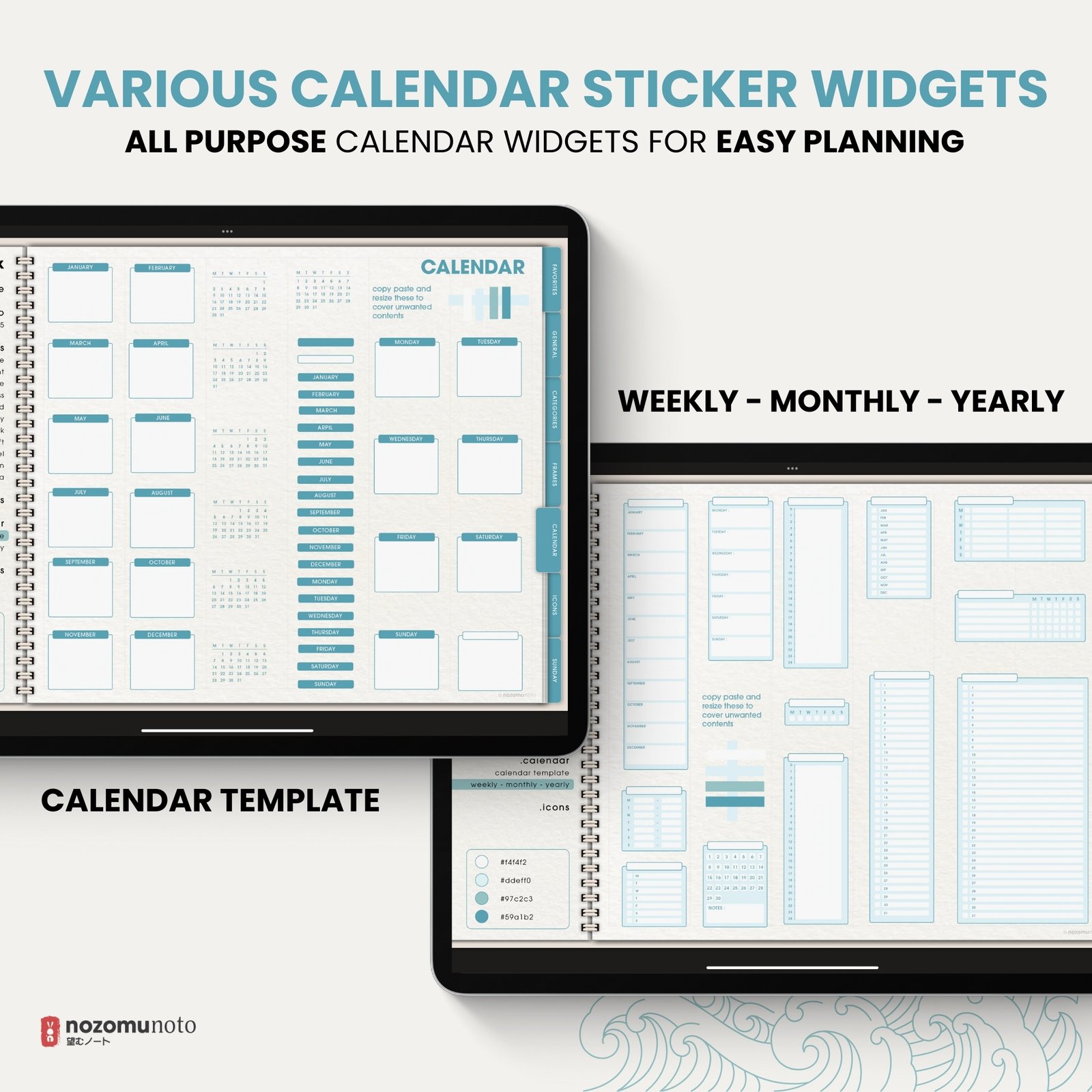 Calendar sticker widgets