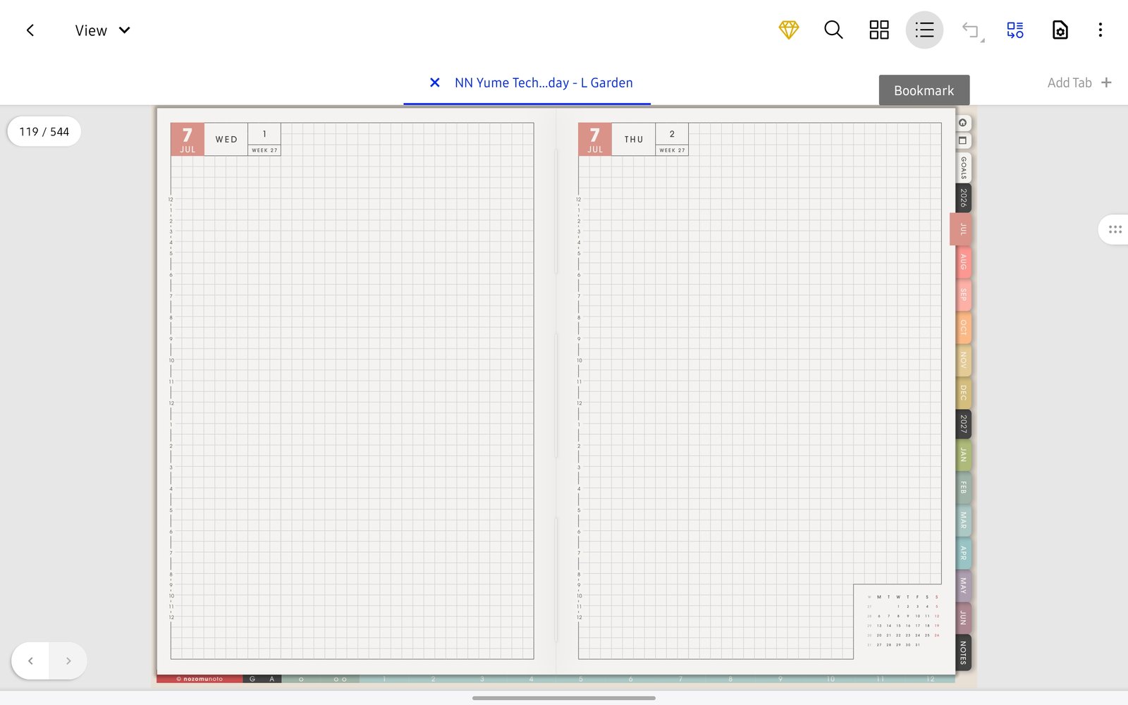 Bookmark toolbar button