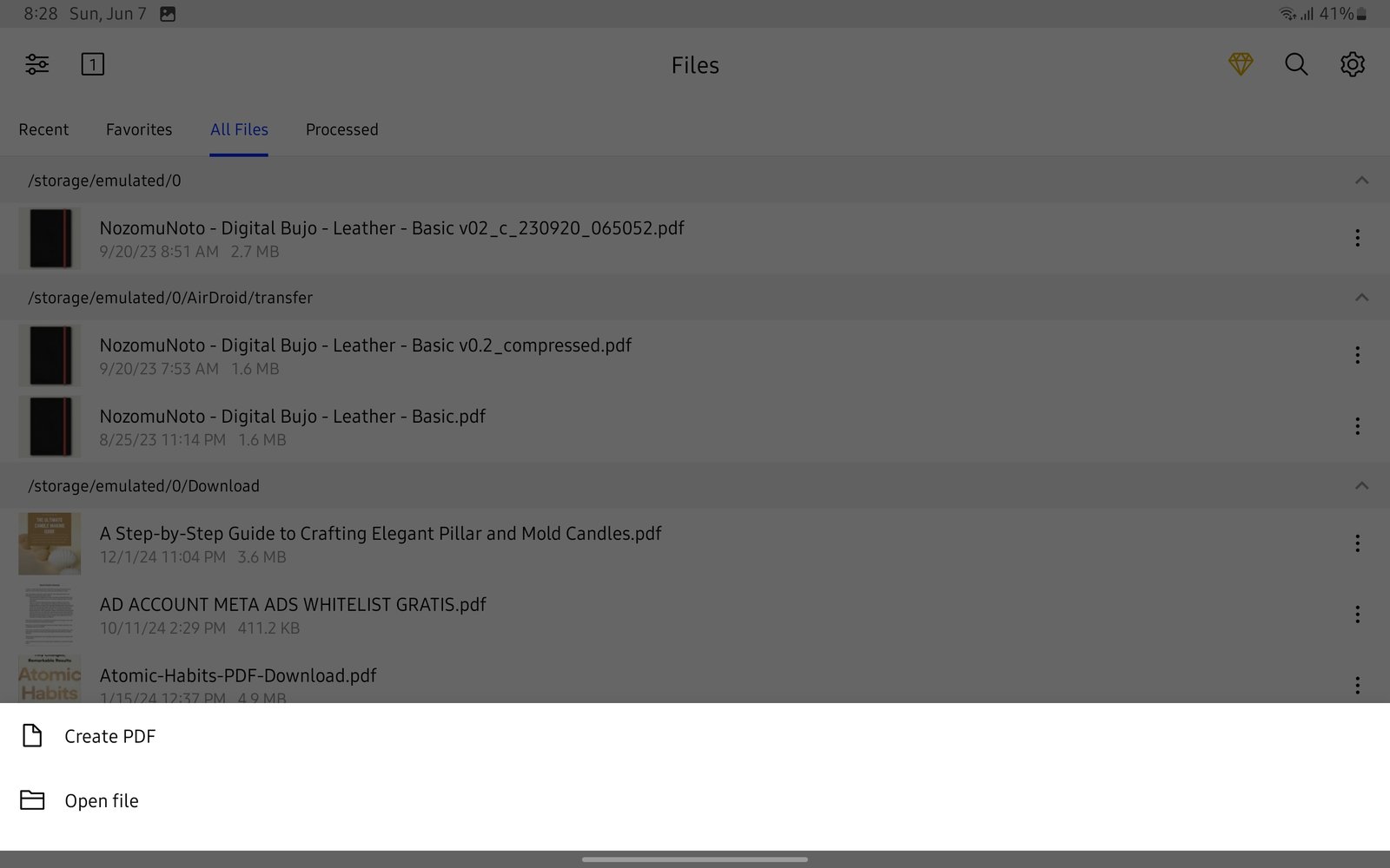 Open file