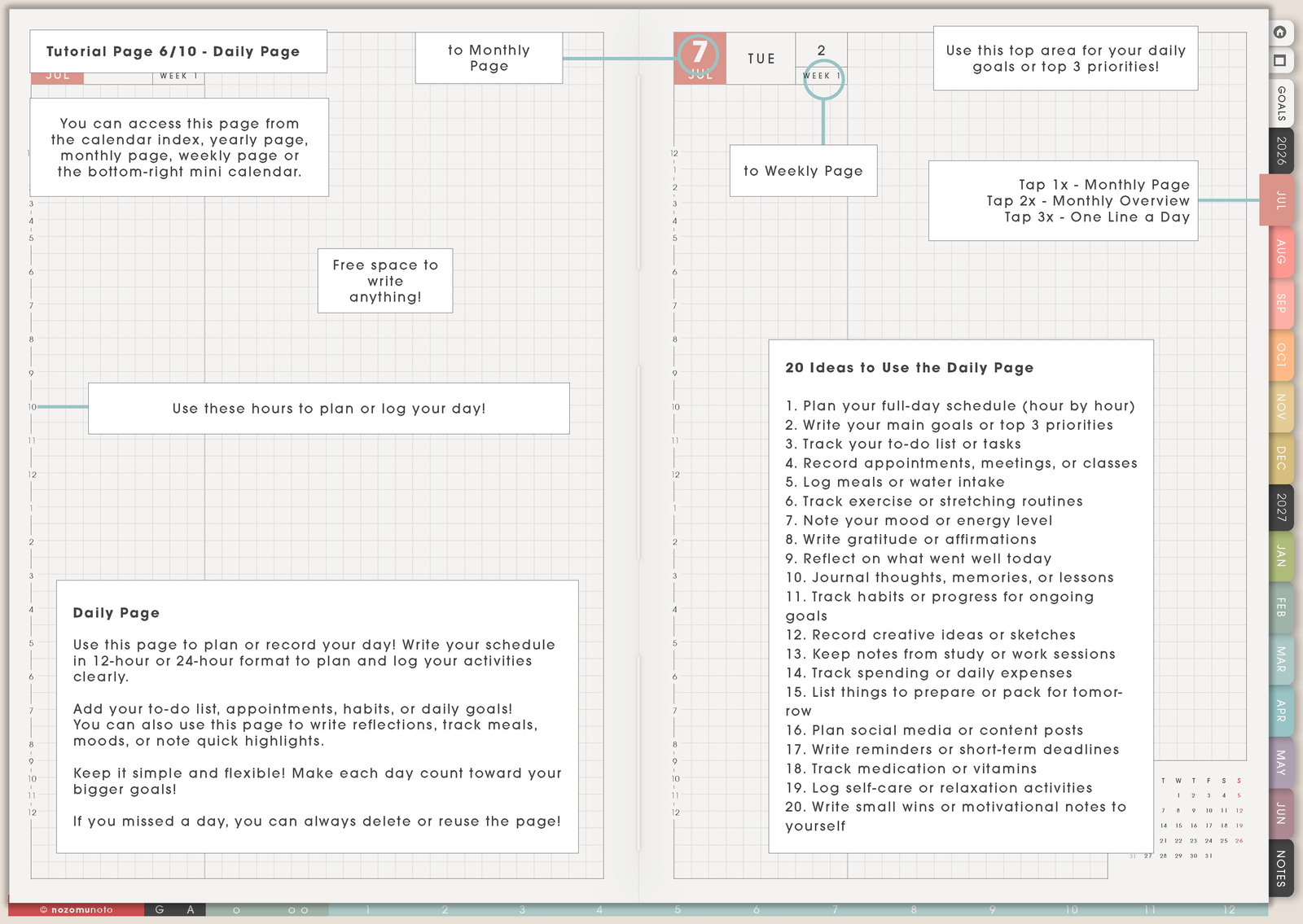 Tutorial Page 6/10 - Daily Page