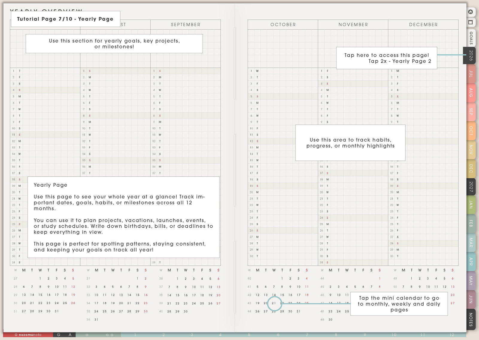 Tutorial Page 7/10 - Yearly Page