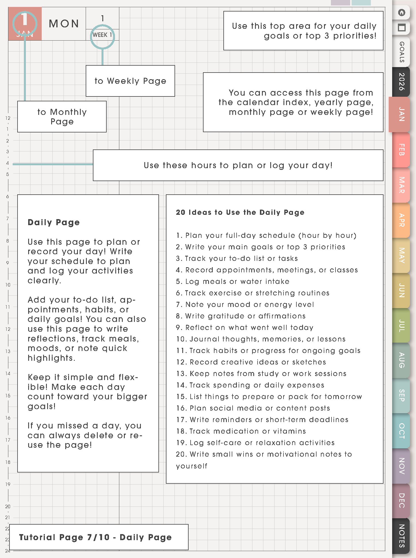 Tutorial Page 7/10 - Daily Page