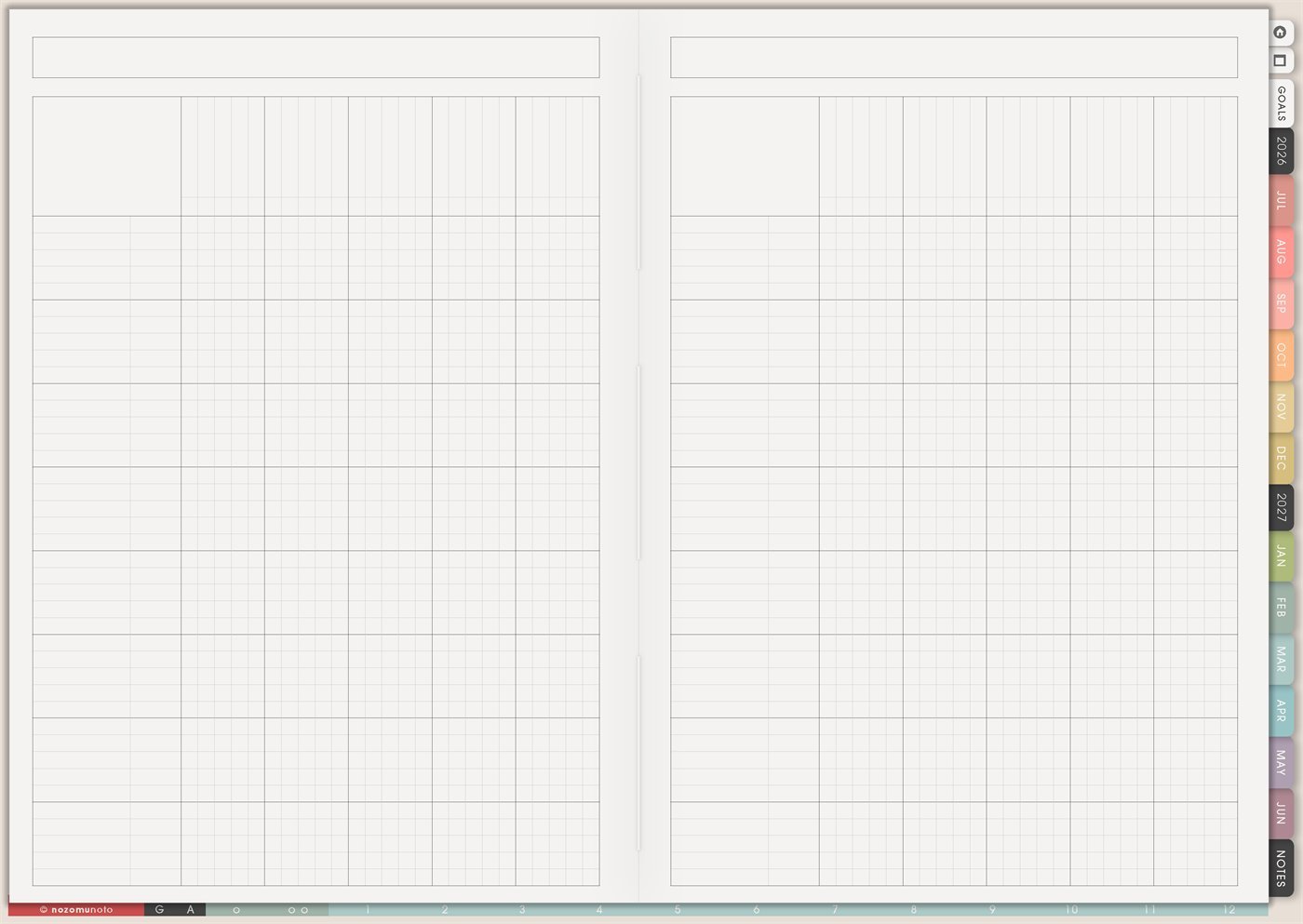 Gantt Chart - Universal from Yume Techo Academic 26-27 Landscape