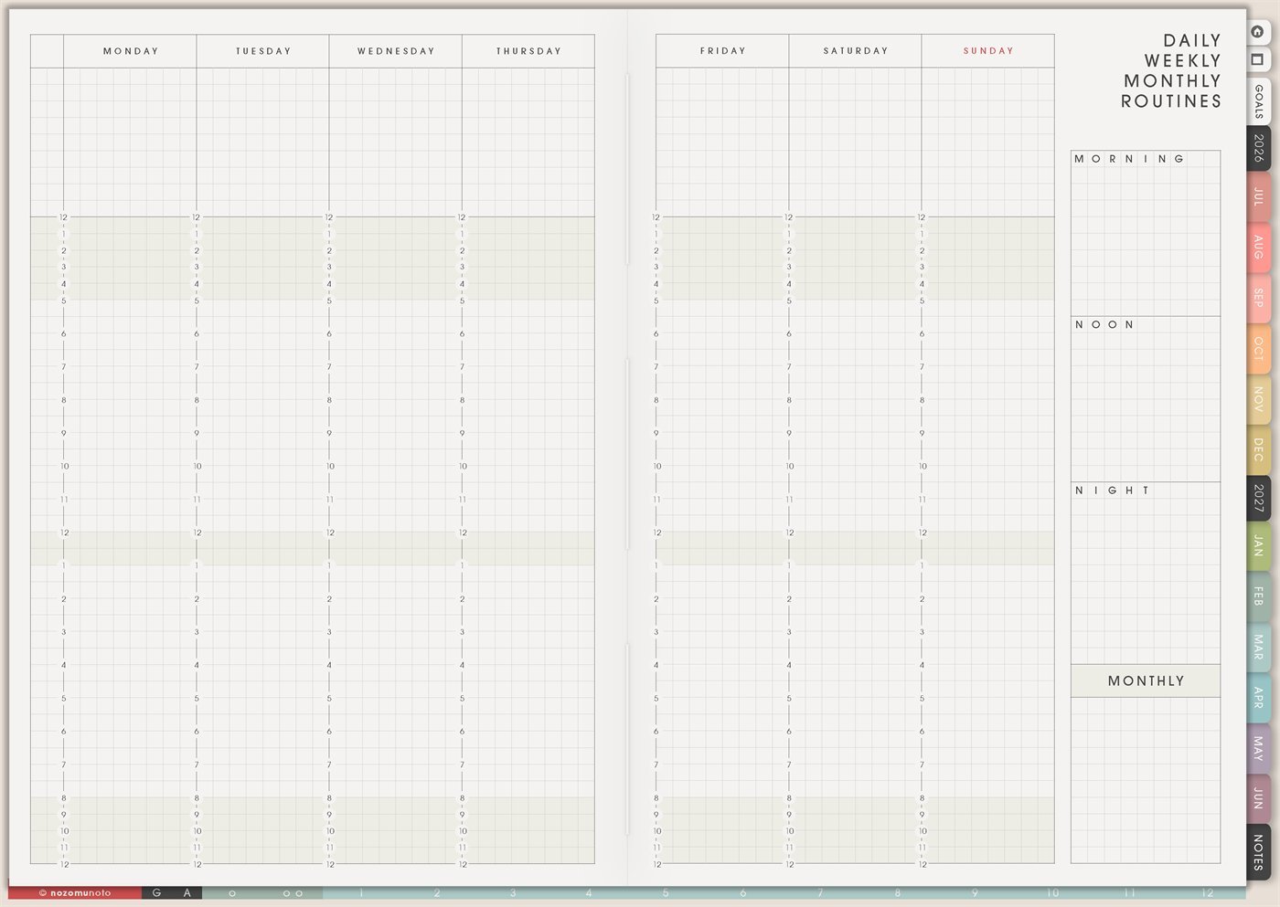 Routines from Yume Techo Academic 26-27 Landscape