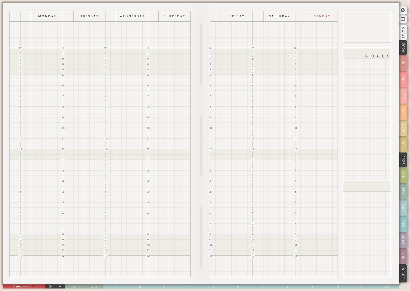Weekly - Horizontal from Yume Techo Academic 26-27 Landscape