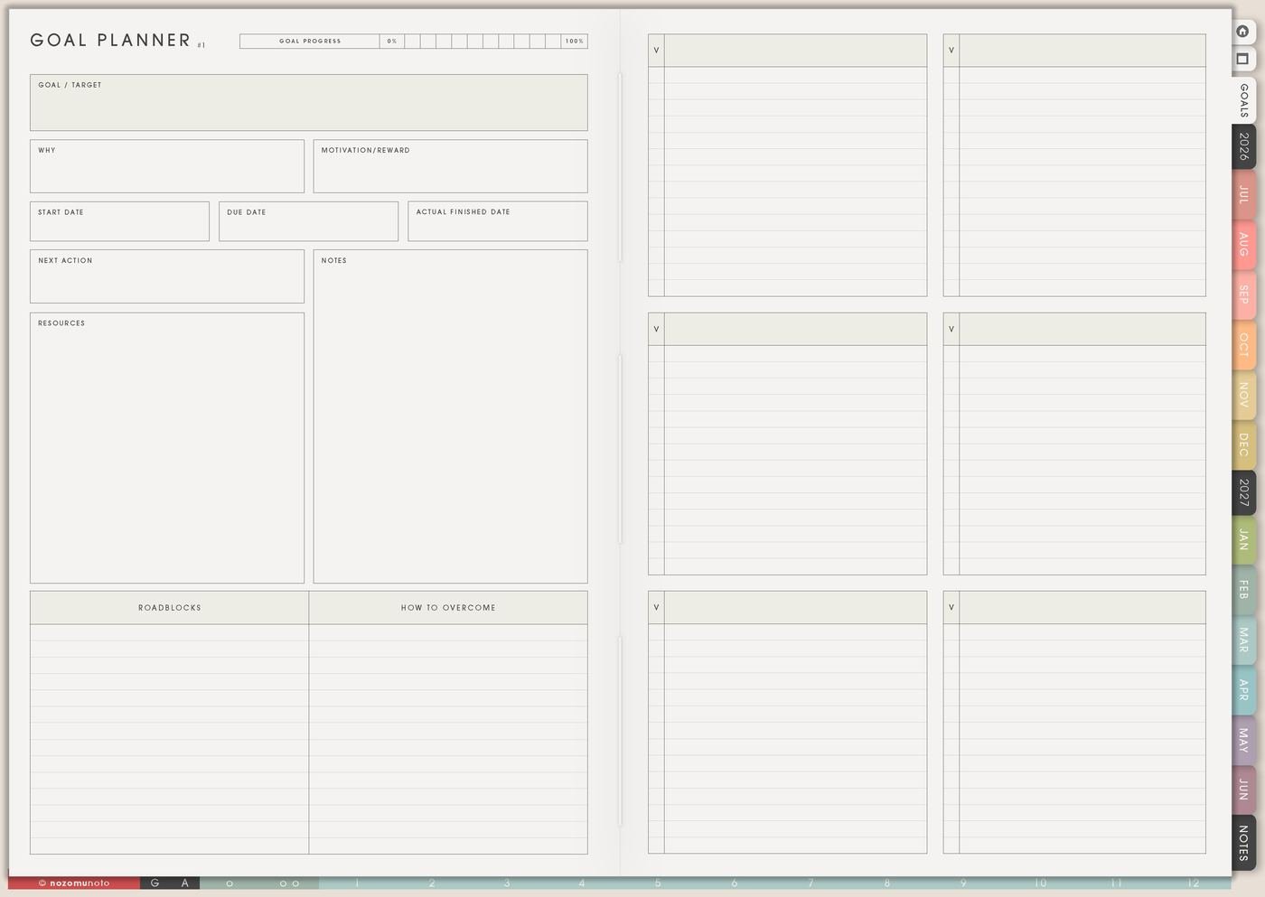 Goal Planner from Yume Techo Academic 26-27 Landscape