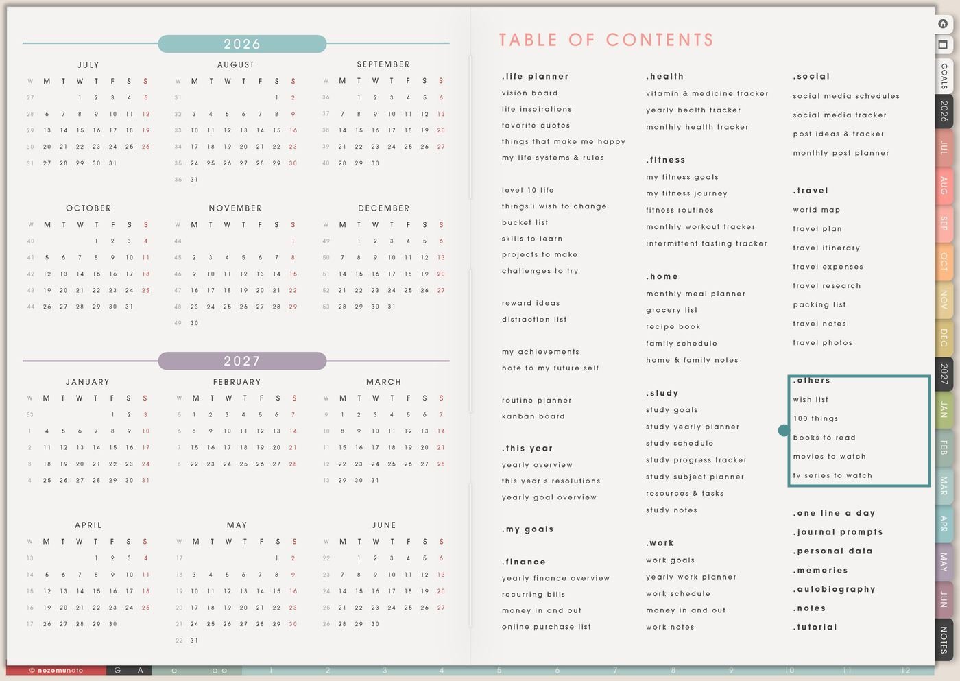 Others section on Index from Yume Techo Academic 26-27 Landscape