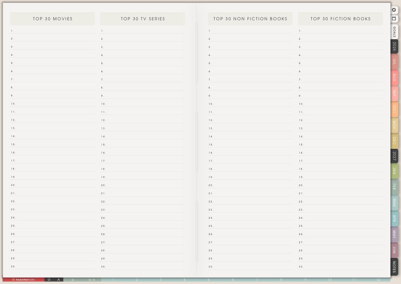 Reading List from Yume Techo Academic 26-27 Landscape