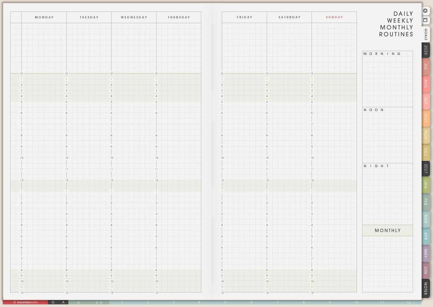 Routines from Yume Techo Academic 26-27 Landscape