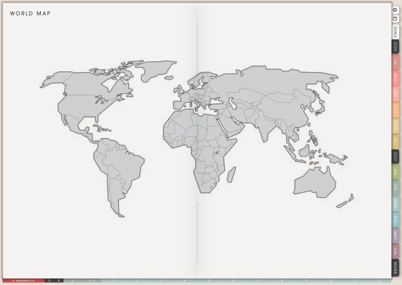 World Map from Yume Techo Academic 26-27 Landscape