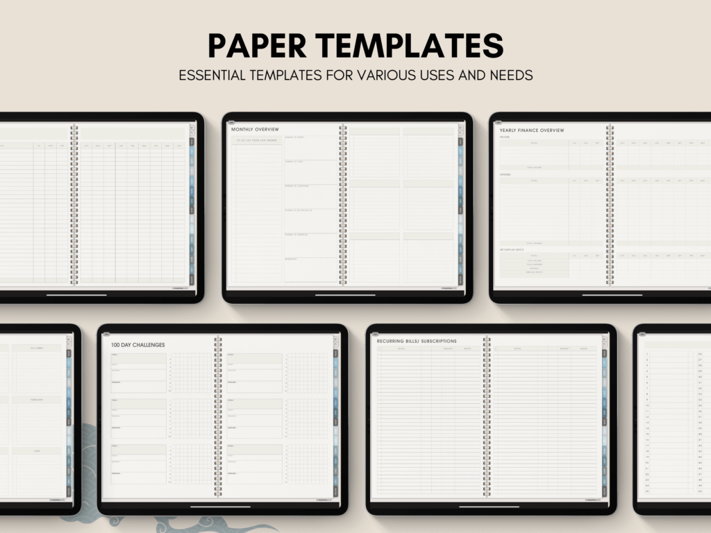 Dated Academic 2025 Digital Planner Yume Techo NozomuNoto Notebook Daily Weekly Monthly Calendar Japanese Multipurpose Minimalist ADHD Bullet Journal Hyperlinked PDF Goodnotes Notability Landscape Android iPad Student Noteshelf Samsung Hobonichi