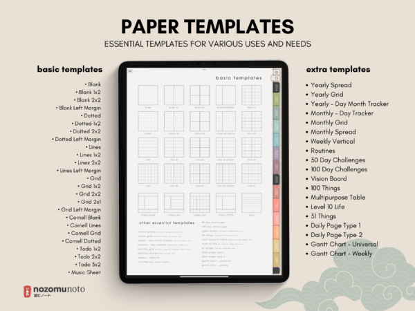 Dated Academic 2025 Digital Planner Yume Techo NozomuNoto Notebook Daily Weekly Monthly Calendar Japanese Multipurpose Minimalist ADHD Bullet Journal Hyperlinked PDF Goodnotes Notability Portrait Android iPad Student Noteshelf Samsung Notes Hobonichi