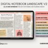 Digital Notebook V2 Landscape Yume Noto NozomuNoto Japanese Multipurpose Minimalist ADHD Bullet Journal Hyperlinked PDF Goodnotes Notability Android Tablet iPad Student Study Teacher Travel Cornell Grid Lines Dotted Template Noteshelf Samsung Xodo