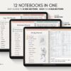 Digital Notebook V2 Landscape Yume Noto NozomuNoto Japanese Multipurpose Minimalist ADHD Bullet Journal Hyperlinked PDF Goodnotes Notability Android Tablet iPad Student Study Teacher Travel Cornell Grid Lines Dotted Template Noteshelf Samsung Xodo