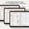 Digital Notebook V2 Landscape Yume Noto NozomuNoto Japanese Multipurpose Minimalist ADHD Bullet Journal Hyperlinked PDF Goodnotes Notability Android Tablet iPad Student Study Teacher Travel Cornell Grid Lines Dotted Template Noteshelf Samsung Xodo