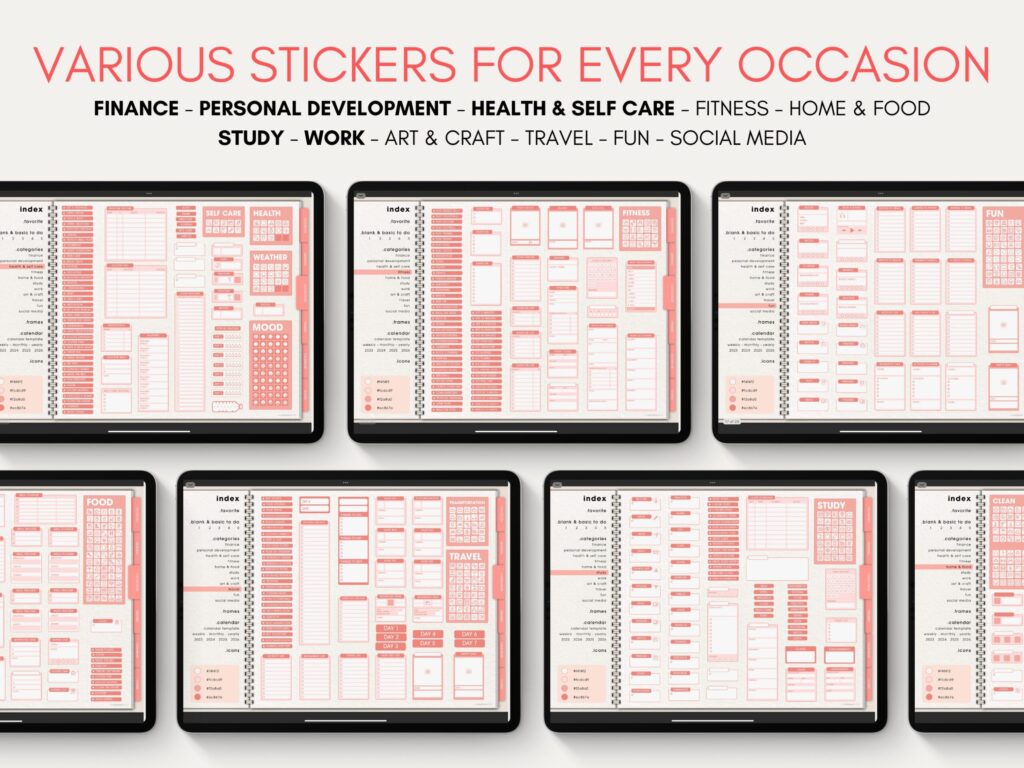 Ultimate Digital Stickers Stickerbook Widget NozomuNoto Japanese Multipurpose Minimalist Calendar ADHD Bullet Journal png Goodnotes Notability Android Tablet iPad finance work study travel health Noteshelf Samsung Xodo