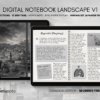 Digital Notebook V2 Landscape Yume Noto NozomuNoto Japanese Multipurpose Minimalist ADHD Bullet Journal Hyperlinked PDF Goodnotes Notability Android Tablet iPad Student Study Teacher Travel Cornell Grid Lines Dotted Template Noteshelf Samsung Xodo