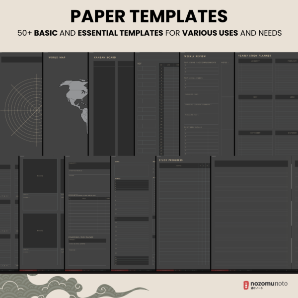 2025 Digital Planner Yume Techo NozomuNoto Notebook Daily Weekly Monthly Calendar Japanese Multipurpose Minimalist ADHD Bullet Journal Hyperlinked PDF Goodnotes Notability Landscape Android iPad Student Study Noteshelf Samsung Notes Hobonichi