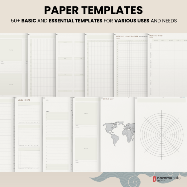 2025 Digital Planner Yume Techo NozomuNoto Notebook Daily Weekly Monthly Calendar Japanese Multipurpose Minimalist ADHD Bullet Journal Hyperlinked PDF Goodnotes Notability Portrait Android iPad Student Study Noteshelf Samsung Notes Hobonichi