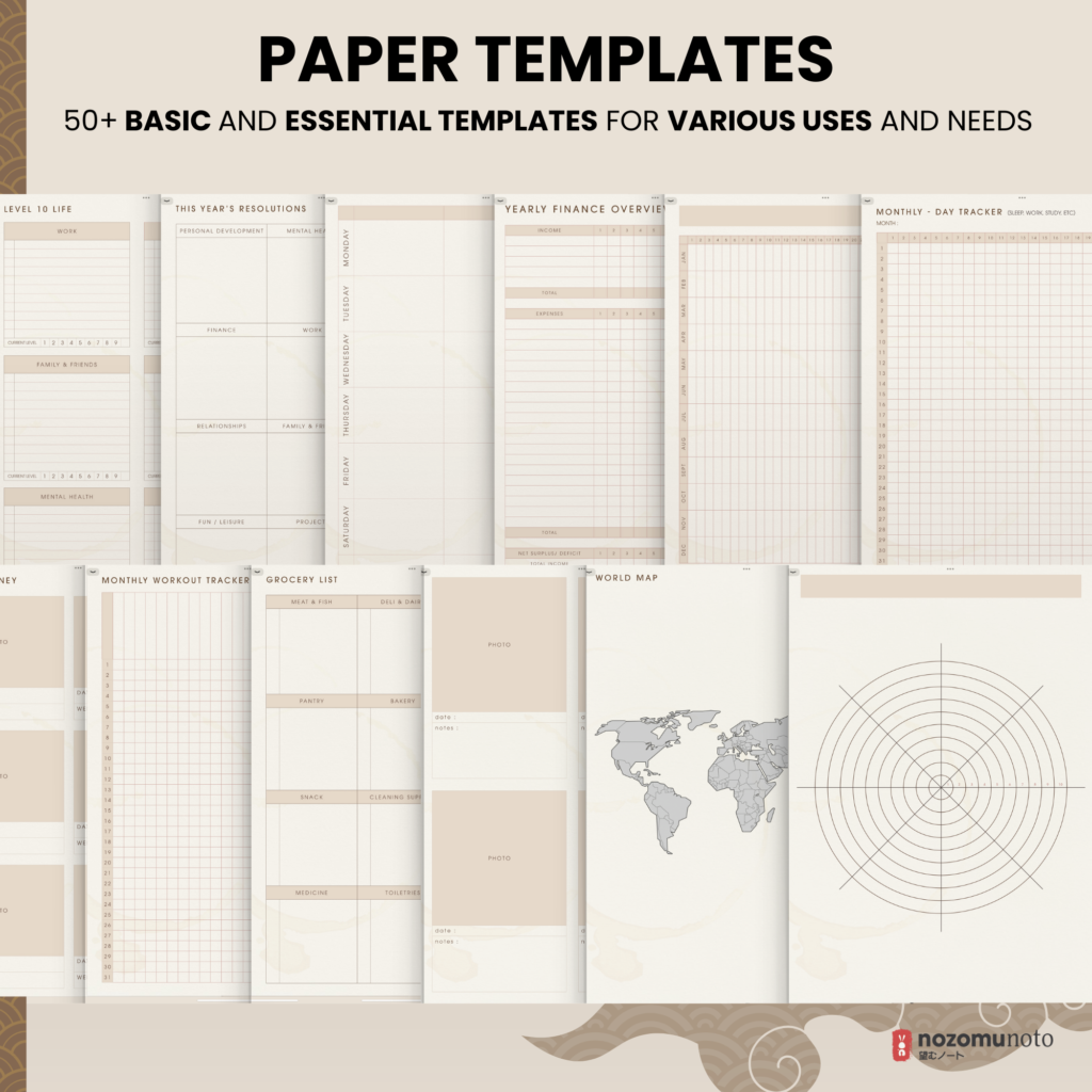 Dated Academic 2025 Digital Planner Yume Techo NozomuNoto Notebook Daily Weekly Monthly Calendar Japanese Multipurpose Minimalist ADHD Bullet Journal Hyperlinked PDF Goodnotes Notability Portrait Android iPad Student Noteshelf Samsung Notes Hobonichi