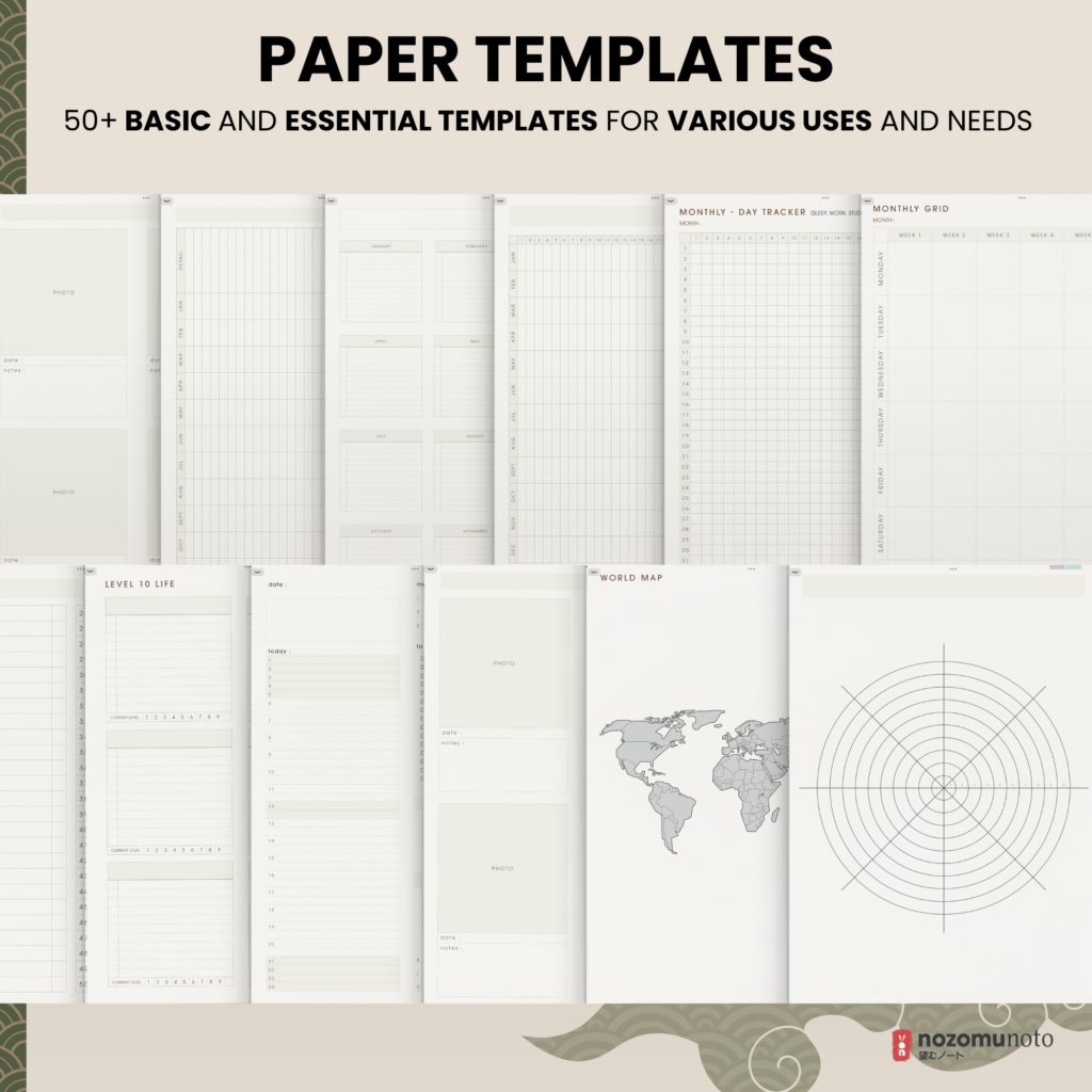 Dated Academic 2025 Digital Planner Yume Techo NozomuNoto Notebook Daily Weekly Monthly Calendar Japanese Multipurpose Minimalist ADHD Bullet Journal Hyperlinked PDF Goodnotes Notability Portrait Android iPad Student Noteshelf Samsung Notes Hobonichi