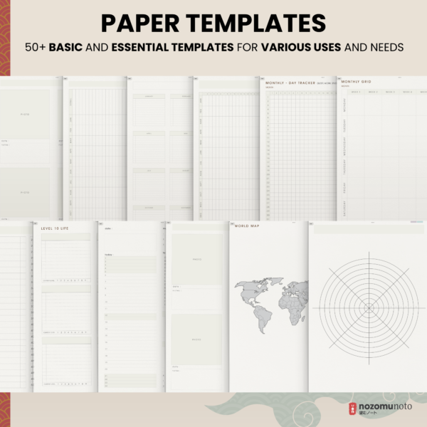 Dated Academic 2025 Digital Planner Yume Techo NozomuNoto Notebook Daily Weekly Monthly Calendar Japanese Multipurpose Minimalist ADHD Bullet Journal Hyperlinked PDF Goodnotes Notability Portrait Android iPad Student Noteshelf Samsung Notes Hobonichi