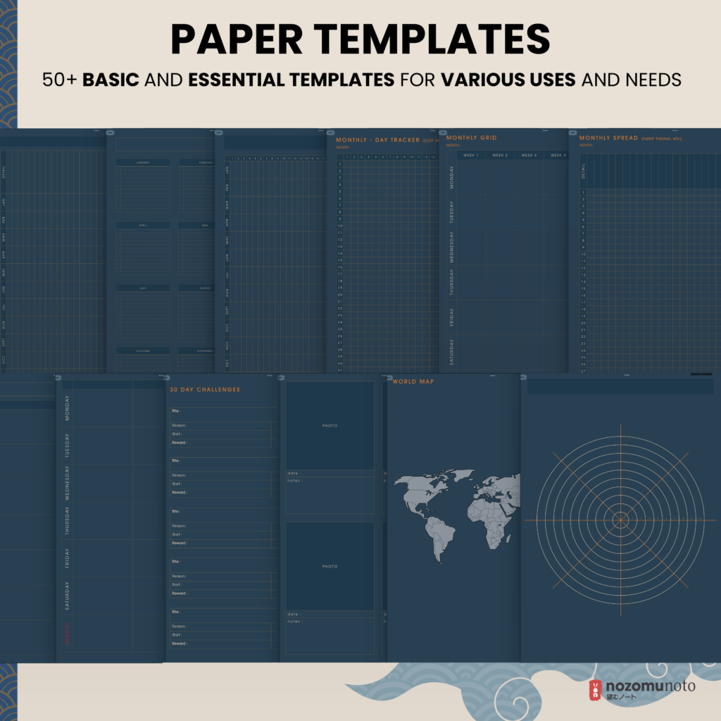 Dated Academic 2025 Digital Planner Yume Techo NozomuNoto Notebook Daily Weekly Monthly Calendar Japanese Multipurpose Minimalist ADHD Bullet Journal Hyperlinked PDF Goodnotes Notability Portrait Android iPad Student Noteshelf Samsung Notes Hobonichi