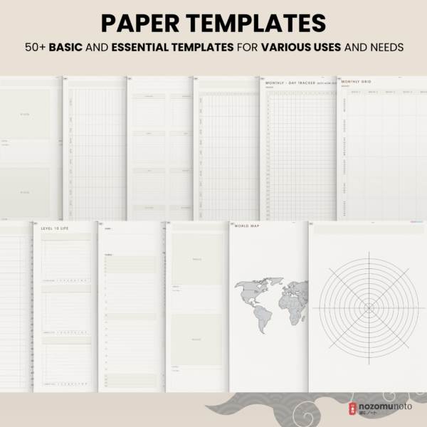 2025 Digital Planner Yume Techo NozomuNoto Notebook Daily Weekly Monthly Calendar Japanese Multipurpose Minimalist ADHD Bullet Journal Hyperlinked PDF Goodnotes Notability Portrait Android iPad Student Study Noteshelf Samsung Notes Hobonichi