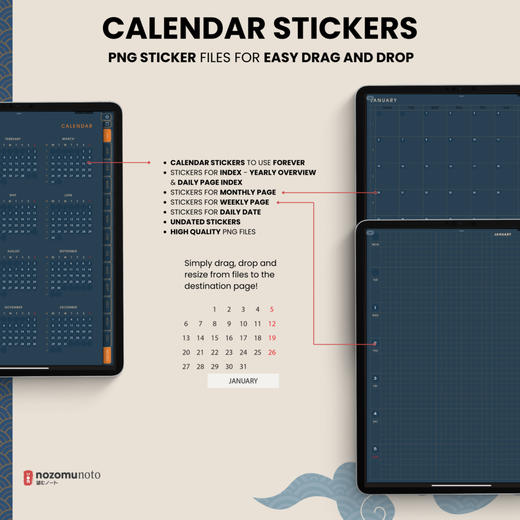 Dated Academic 2025 Digital Planner Yume Techo NozomuNoto Notebook Daily Weekly Monthly Calendar Japanese Multipurpose Minimalist ADHD Bullet Journal Hyperlinked PDF Goodnotes Notability Portrait Android iPad Student Noteshelf Samsung Notes Hobonichi