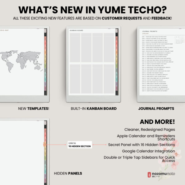 2025 Digital Planner Yume Techo Remarkable 2 Paper Pro Onyx Boox Supernote Bigme Kindle Scribe NozomuNoto Notebook Daily Weekly Monthly Calendar Japanese Multipurpose Minimalist ADHD Bullet Journal Hyperlinked PDF Student Study Hobonichi