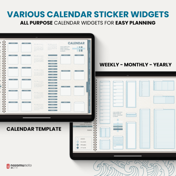 Ultimate Digital Stickers Stickerbook Widget NozomuNoto Japanese Multipurpose Minimalist Calendar ADHD Bullet Journal png Goodnotes Notability Android Tablet iPad finance work study travel health Noteshelf Samsung Xodo