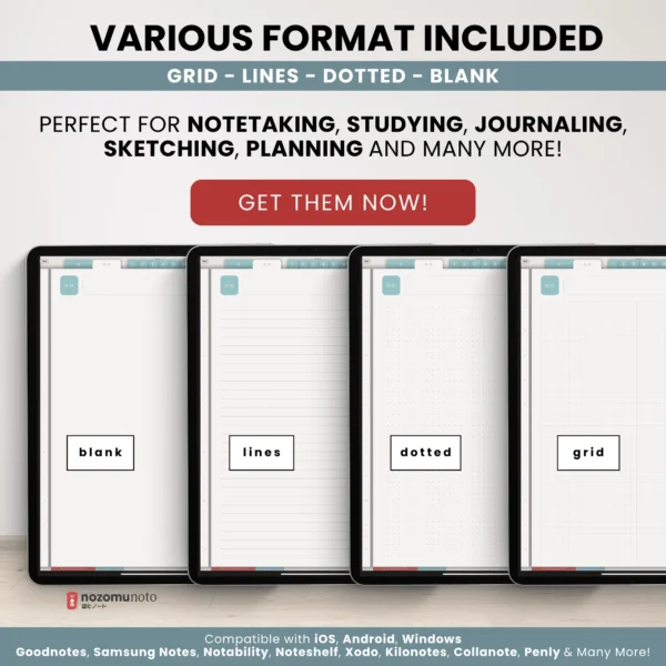 Digital Notebook V2 Portrait - Light Garden — product preview