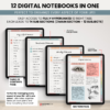 Digital Notebook V2 Yume Noto NozomuNoto Japanese Multipurpose Minimalist ADHD Bullet Journal Hyperlinked PDF Goodnotes Notability Android Tablet iPad Student Study Teacher Travel Cornell Grid Lines Dotted Template Noteshelf Noteful Kilonotes Collanote Zoomnotes Samsung Xodo