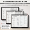 Digital Notebook V2 Landscape Yume Noto NozomuNoto Japanese Multipurpose Minimalist ADHD Bullet Journal Hyperlinked PDF Goodnotes Notability Android Tablet iPad Student Study Teacher Travel Cornell Grid Lines Dotted Template Noteshelf Samsung Xodo