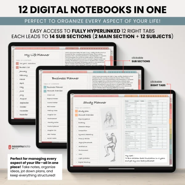 Digital Notebook V2 Landscape - Light Garden — product preview