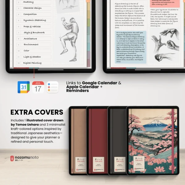 Digital Notebook V2 Portrait - Light Garden — product preview