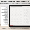 Digital Notebook V2 Landscape Yume Noto NozomuNoto Japanese Multipurpose Minimalist ADHD Bullet Journal Hyperlinked PDF Goodnotes Notability Android Tablet iPad Student Study Teacher Travel Cornell Grid Lines Dotted Template Noteshelf Samsung Xodo