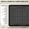 Digital Notebook V2 Landscape Dark Yume Noto NozomuNoto Japanese Multipurpose Minimalist ADHD Bullet Journal Hyperlinked PDF Goodnotes Notability Android Tablet iPad Student Study Teacher Travel Cornell Grid Lines Dotted Template Noteshelf Samsung