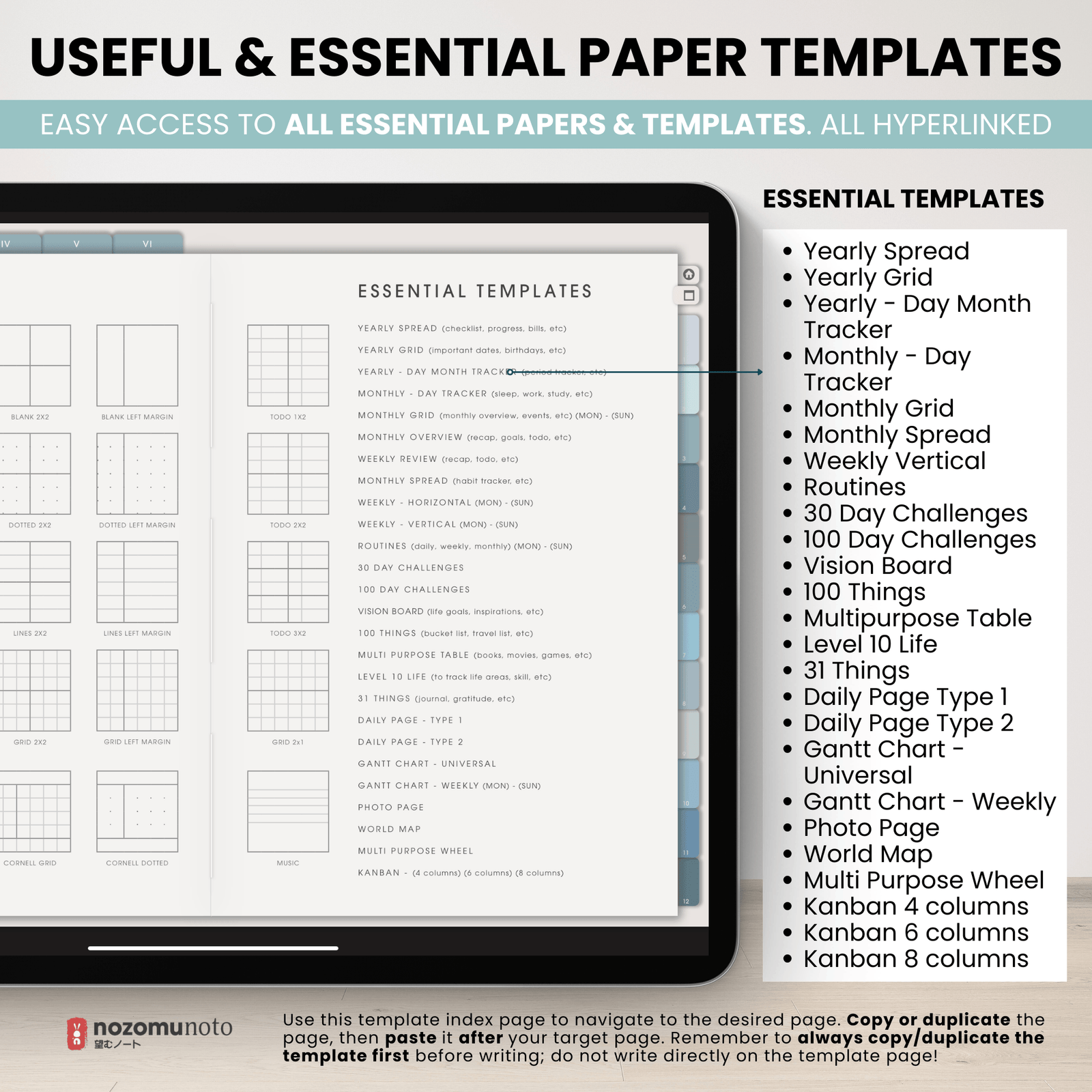 Digital Notebook V2 Landscape - Light Ocean - NozomuNoto