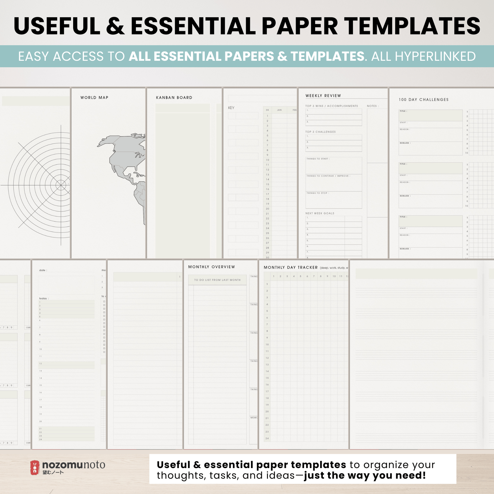 Digital Notebook V2 Landscape - Light Ocean - NozomuNoto