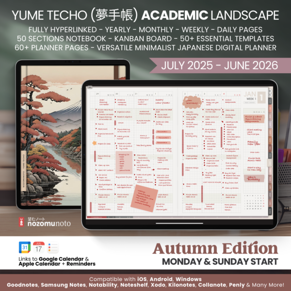 Yume Techo Academic 25-26 Landscape - Autumn