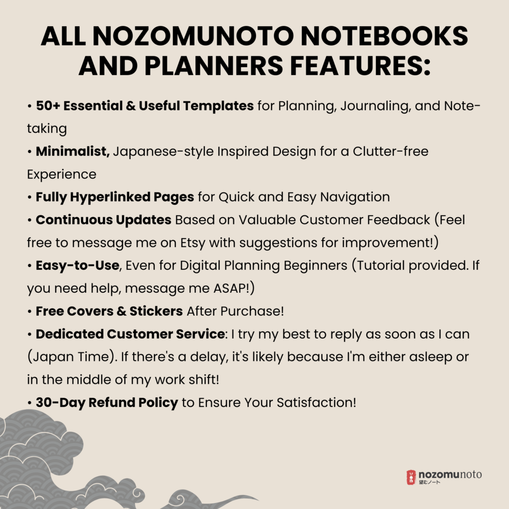 Dated Academic 2025 2026 Digital Planner Yume Techo NozomuNoto Notebook Daily Weekly Monthly Calendar Japanese Multipurpose Minimalist ADHD Bullet Journal Hyperlinked PDF Goodnotes Notability Landscape Android iPad Student Noteshelf Samsung Hobonichi Noteful Penly Kilonotes Collanote Zoomnotes