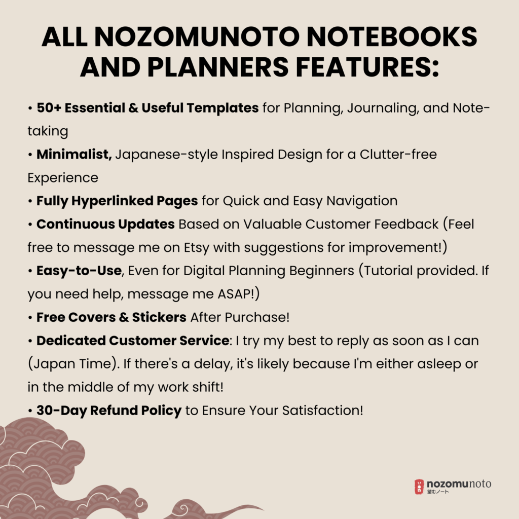 Dated Academic 2025 2026 Digital Planner Yume Techo NozomuNoto Notebook Daily Weekly Monthly Calendar Japanese Multipurpose Minimalist ADHD Bullet Journal Hyperlinked PDF Goodnotes Notability Landscape Android iPad Student Noteshelf Samsung Hobonichi Noteful Penly Kilonotes Collanote Zoomnotes