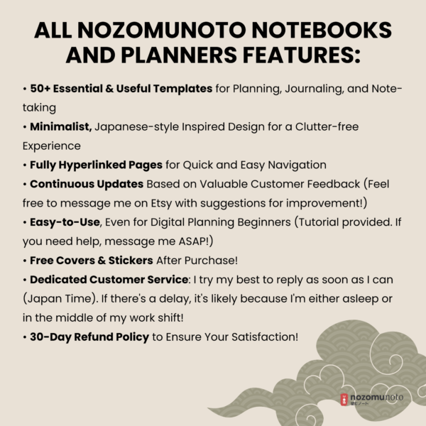 Dated Academic 2025 2026 Digital Planner Yume Techo NozomuNoto Notebook Daily Weekly Monthly Calendar Japanese Multipurpose Minimalist ADHD Bullet Journal Hyperlinked PDF Goodnotes Notability Portrait Android iPad Student Noteshelf Samsung Notes Hobonichi Noteful Penly Kilonotes Collanote Zoomnotes Samsung Notes Xodo